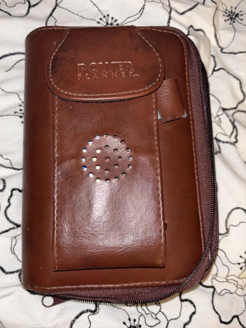 Leather Franklin Covey Power Planner Zip Organizer Wallet Clutch 6 Ring Binder